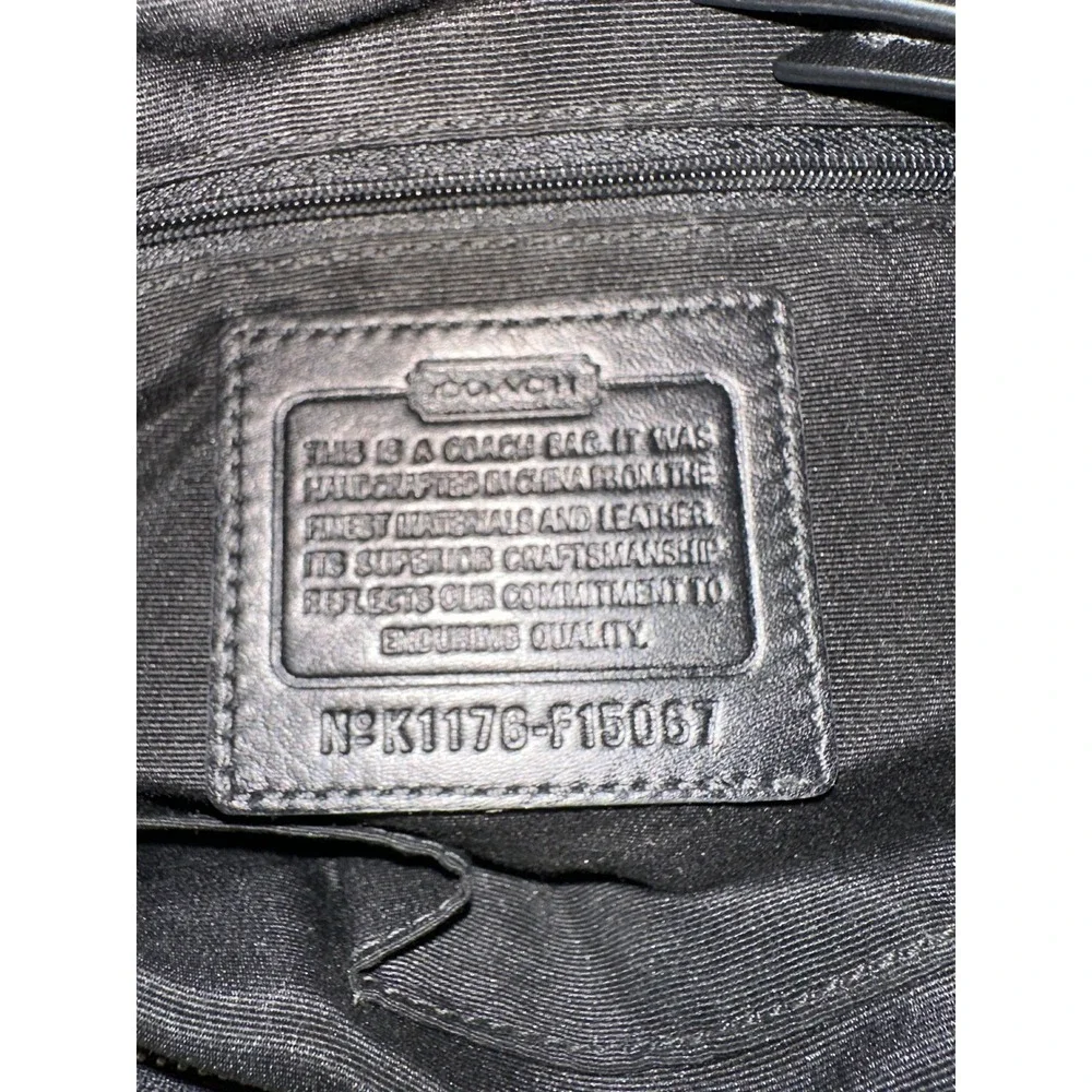 Coach F15067 Black Gray Signature Canvas Convertible Shoulder Hobo Duffle Bag